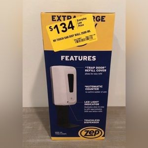ZEP Dispenser Touch-free Motion Activated Wall Mount & Drip Tray #TFHSU-2-2500